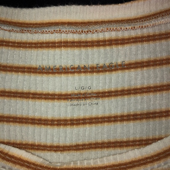 AE white and orange striped Top - Picture 2 of 2